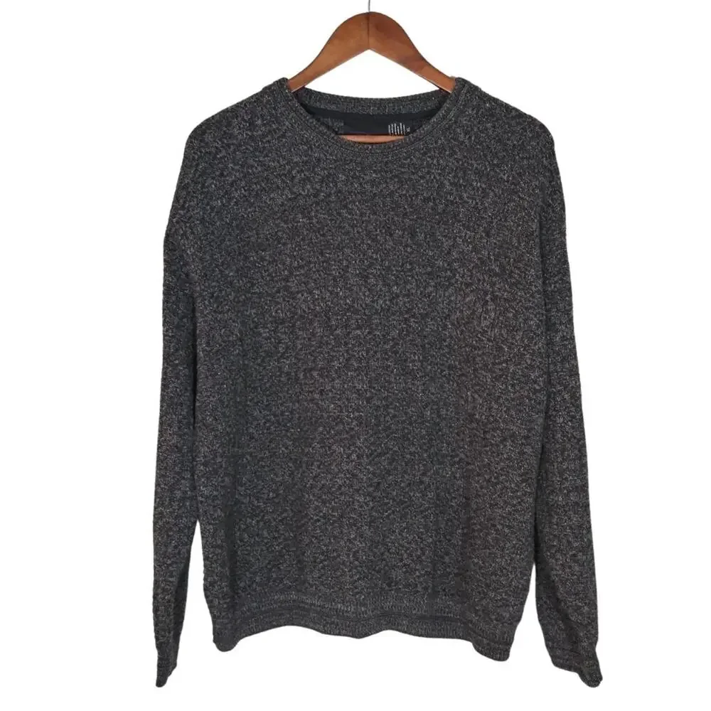Vintage Bill Blass Gray Textured Crew Neck Grandpa Sweater Sz XL Mens